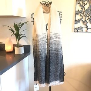 MKT Studio Large Black & Beige Frixi Wool Scarf